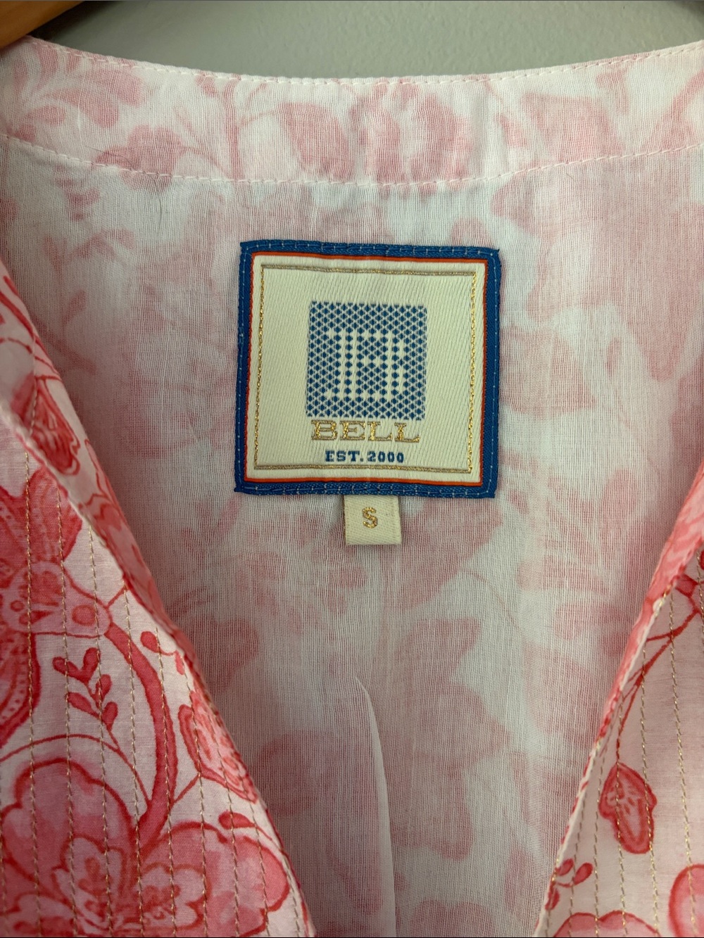 Bell by Alicia Bell Meadow/Lola Mini Dress Small Pink Silk Cotton Vacation Beach - Picture 2 of 9